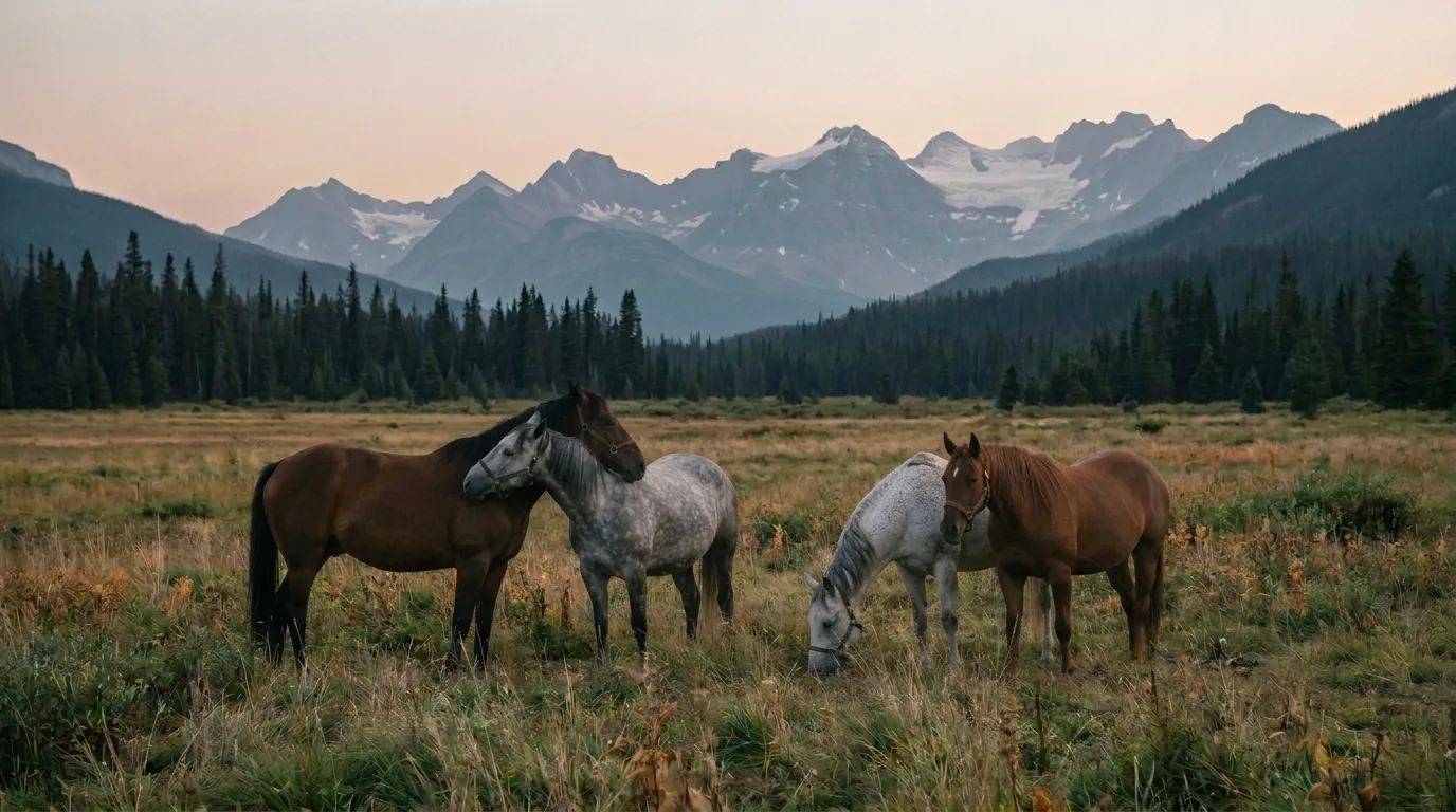 Chevaux en liberté, Écurie des Princes, Haute-Savoie